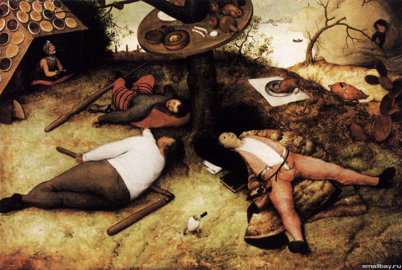 Картинки по запросу Фрагмент картины Питера Брейгеля «Страна лентяев»